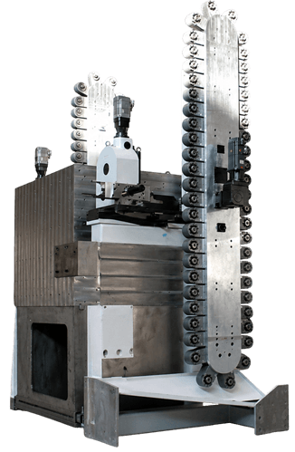 Tool changing system with chain magazine